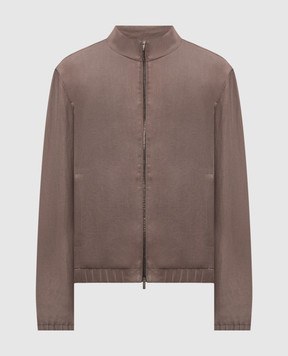 Peserico Коричневая куртка из льна R5227002606