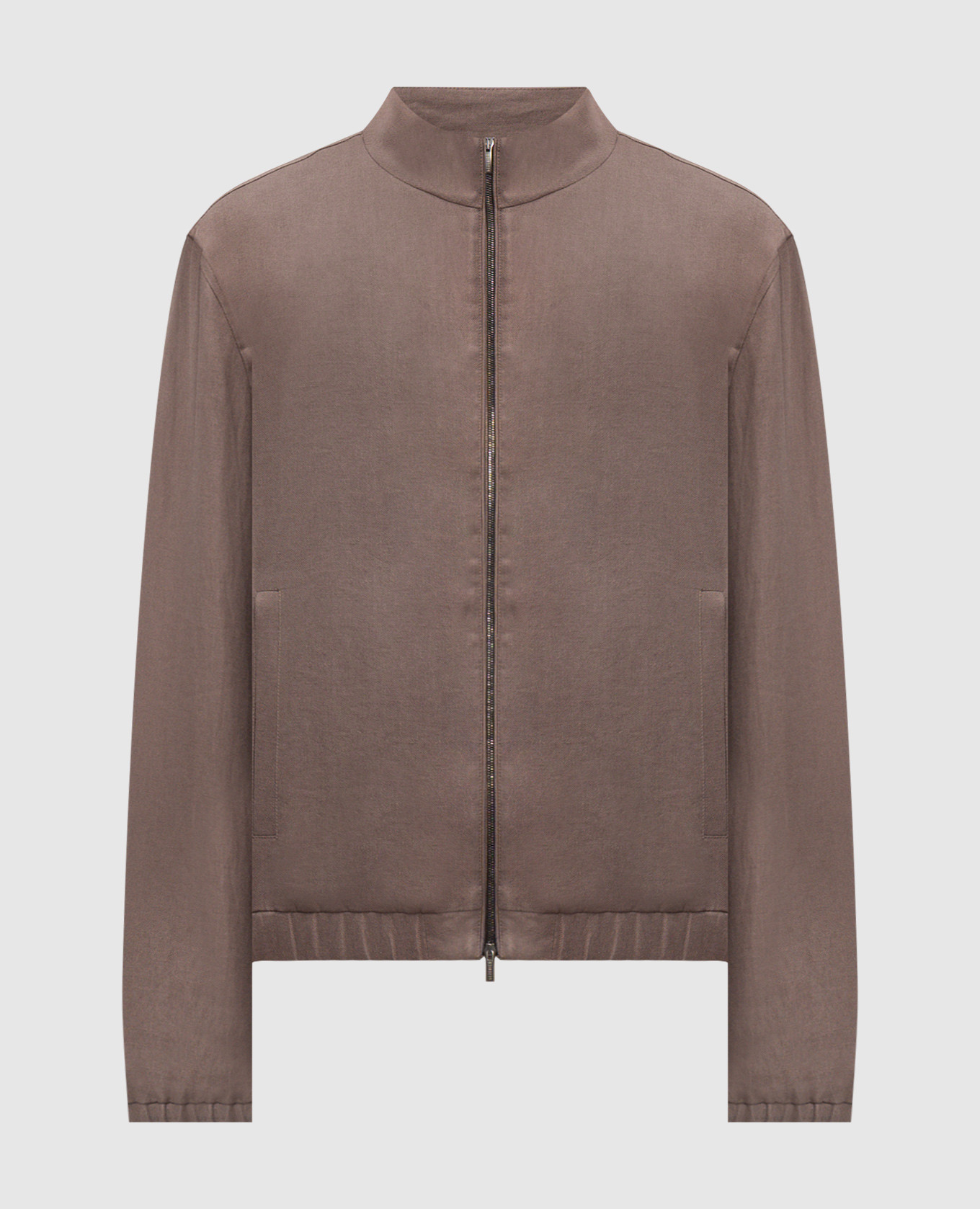 Коричнева куртка з льону