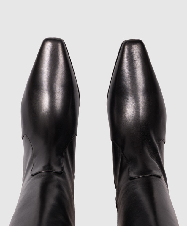 Stuart Weitzman Чорні шкіряні чоботи STASSI SM504 зображення 4