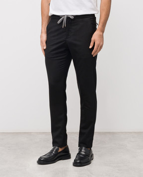 Marco Pescarolo Черные брюки из шерсти и шелка CARACCIOLO5322