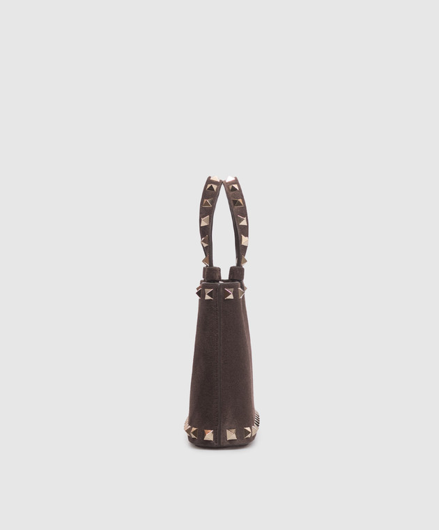 Valentino Замшевая коричневая сумка Rockstud 9W2P0AT0KQQ изображение 4