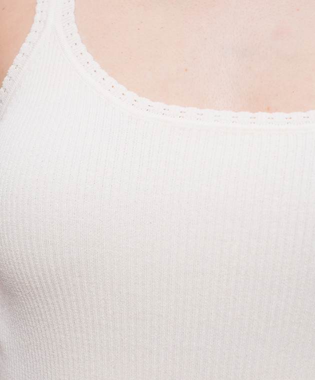 Ermanno Scervino Топ цвета айвори в рубчик D485L762HVT изображение 5