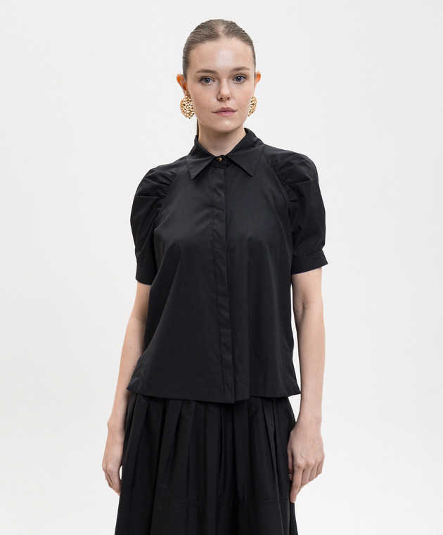 Max Mara Чорна блуза з короткими рукавами MSTAMORE зображення 3