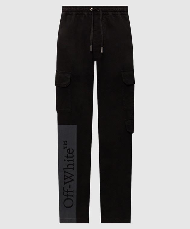 Off-White Бежевые брюки карго с принтом логотипа 44MCF04PF26F001