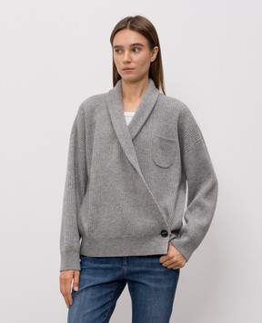 Brunello Cucinelli Сірий кардиган з кашеміру M12724306P