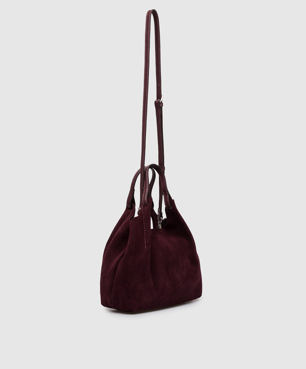 Gianni Chiarini Бордовая замшевая сумка-тоут Dua BS9799CMPL изображение 3