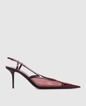 Saint Laurent Бордовые слингбеки RENÉE с монограммой 869662AAGMC