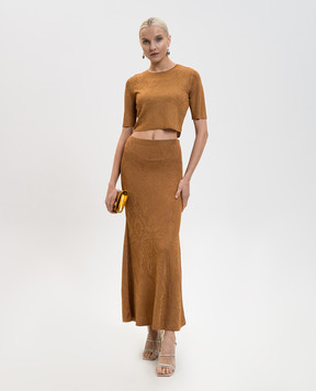 Twinset Коричневый топ в тканом узоре 261TP3141