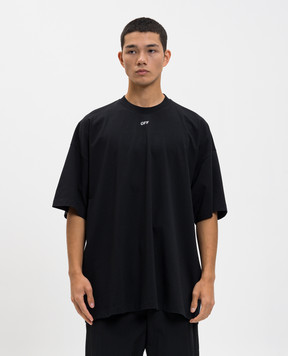 Off-White Чорна футболка з логотипом 44MAA161F5J002