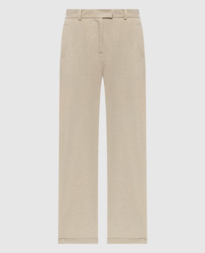 Brunello Cucinelli Бежевые брюки с люрексом MP930SN999