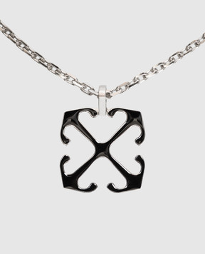 Off-White Сріблястий ланцюжок з емблемою OMOB157C99MET001