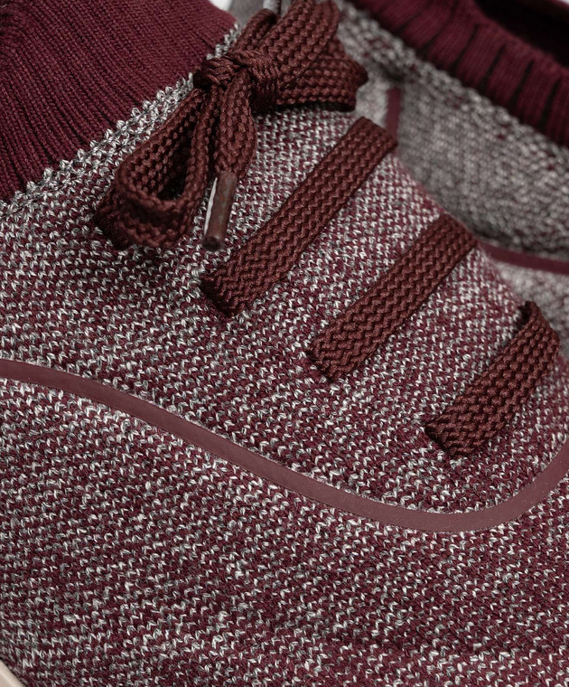 Brunello Cucinelli Бордовые кроссовки MZUEHRO342 изображение 5