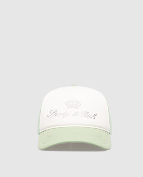Sporty & Rich Зеленая кепка Juicy Crown Trucker AC100716689WH098