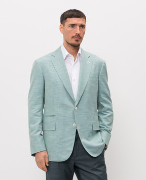 Stefano Ricci Зелений блейзер з шовком M1RMD2SP16CTK01U