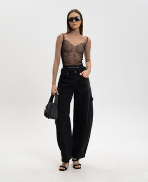 Alexander Wang Чорні джинси-банани з логотипом 4DC1264110