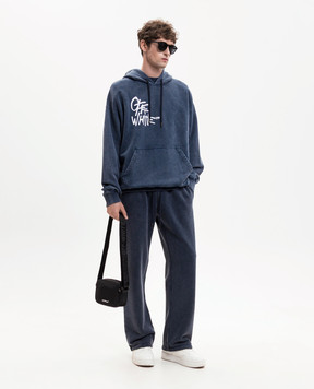 Off-White Синие худи с брендовым принтом 44MBB085S26F007