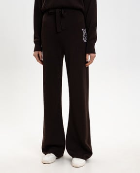 AMIRI Коричневые спортивные штаны ICON из шерсти с монограммой AWKNSP1013