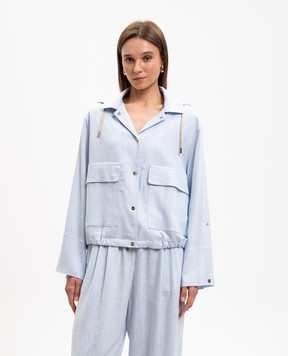 Herno Голубая куртка с льном GI000392D12689