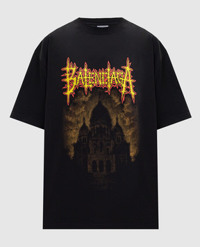 Balenciaga Чорна футболка Sacré Cœur 764235TUVE4