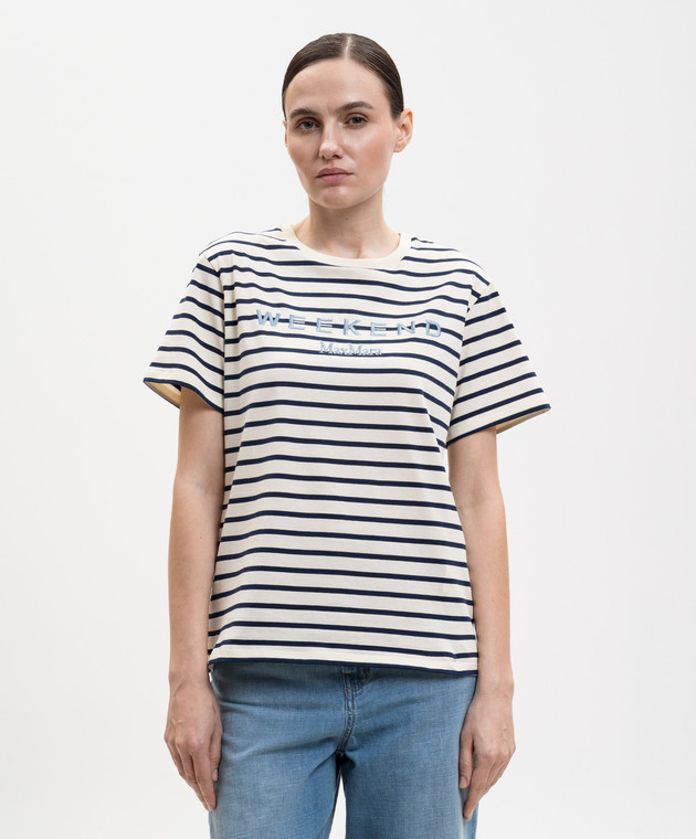 Max Mara Weekend Футболка цвета айвори BORA в полоску WKDBORA изображение 3