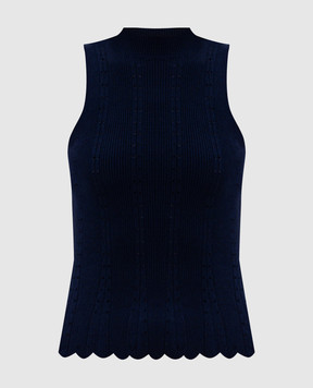 Twinset Синій топ в рубчик 261TP3052