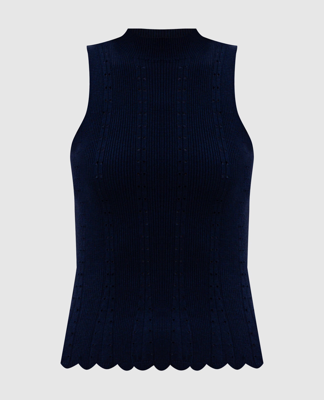 Синий топ в рубчик