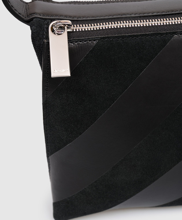 Off-White Чорна шкіряна сумка Sandbag_404 OWNN18NS26LEA001 зображення 4