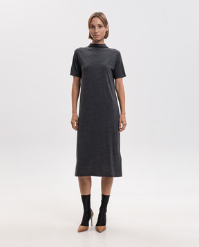 Jil Sander Серое платье миди из шерсти J02CT0608J14857