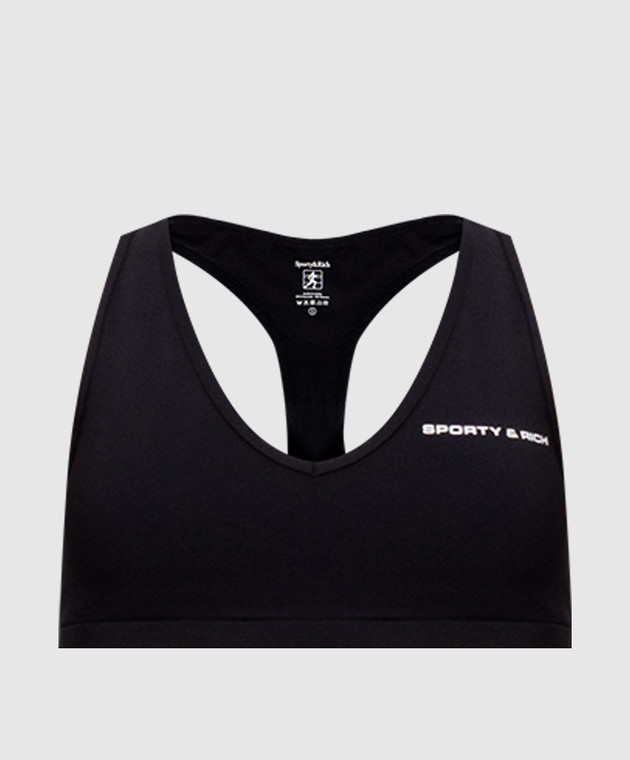 Sporty & Rich Черный топ с контрастным логотипом TO03688315BA01