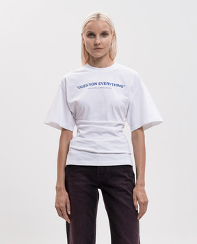 Off-White Белая футболка Question Everything 2FA00567T