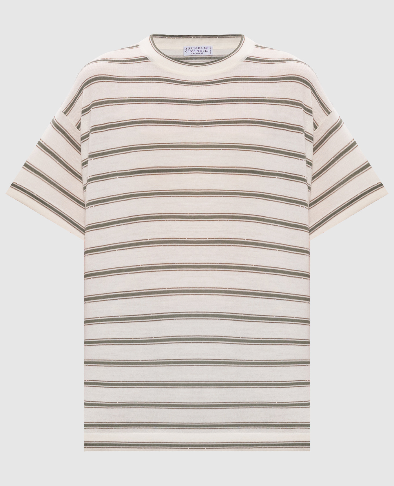 Белая футболка из шерсти и кашемира