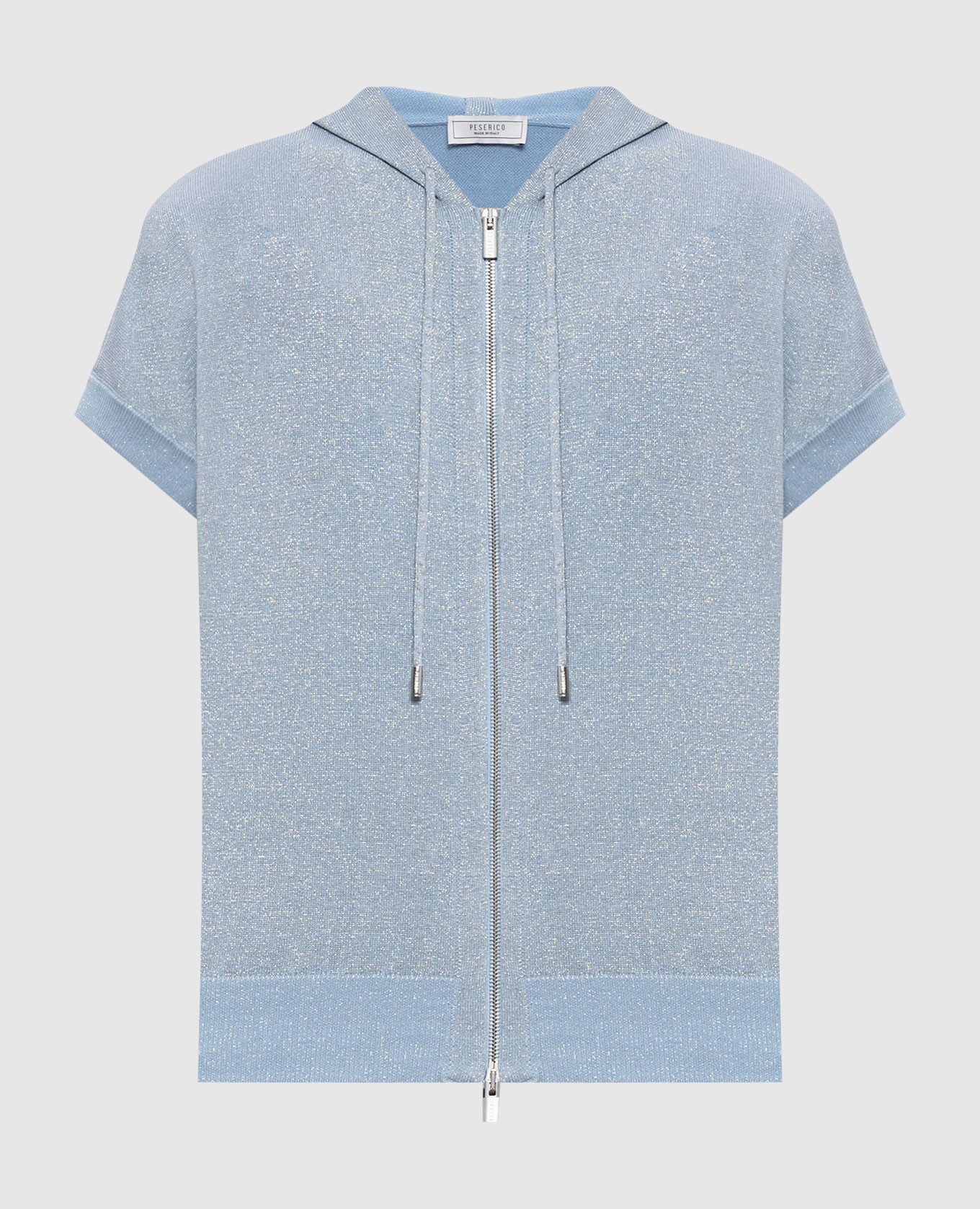 Блакитний жилет з люрексом