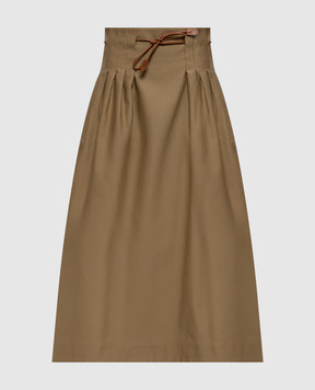 Max Mara Юбка TEMPIO цвета хаки с поясом MXMTEMPIO