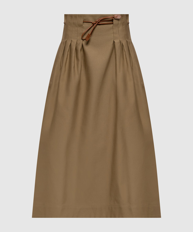 Max Mara Юбка TEMPIO цвета хаки с поясом MXMTEMPIO