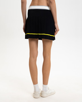 Casablanca Чорна спідниця-плісе з логотипом WSP26KW123401