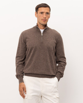 Brunello Cucinelli Коричневый джемпер из кашемира MQS00124