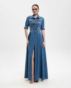 Ermanno Scervino Life Синя сукня-сорочка з ефектом деніму D484Q716YKR