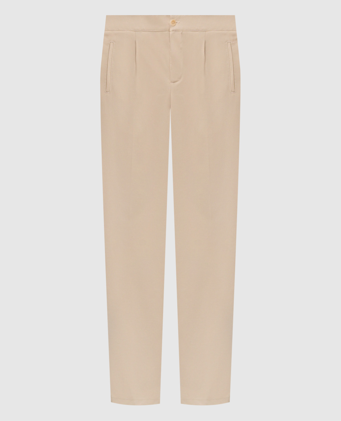 Бежевые брюки с шелком