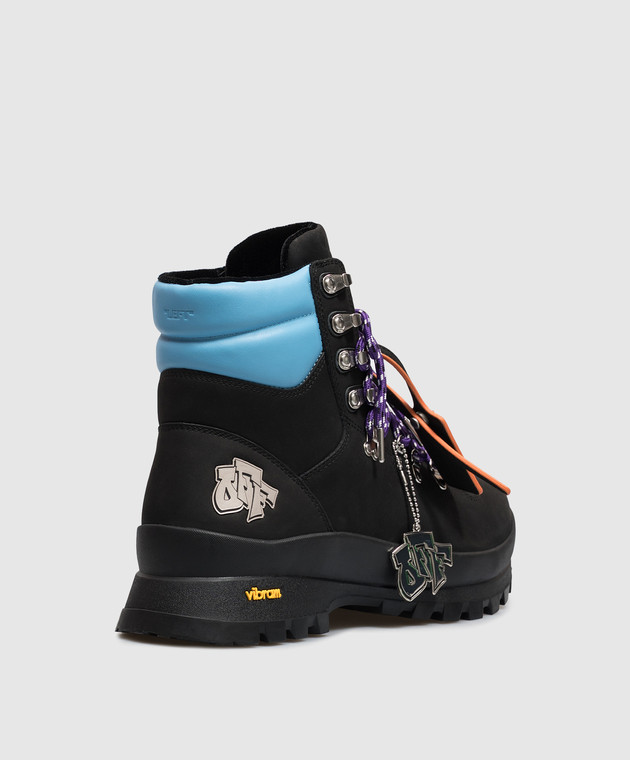 Off-White Черные ботинки Hiking с нубуком OF05929001 изображение 3