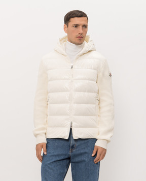 Moncler Куртка цвета айвори с шерстью и кашемиром L20919B00059M4281