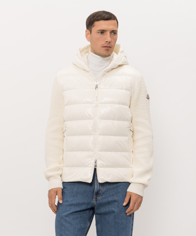 Moncler Куртка кольору айворі з вовною та кашеміром L20919B00059M4281 зображення 3