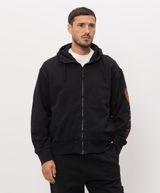 Stone Island Черная спортивная куртка с принтом логотипа L2S156100009S0467 изображение 3