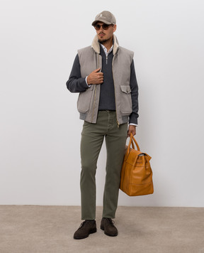 Brunello Cucinelli Сірий джемпер в рубчик M29400104