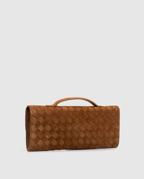 Bottega Veneta Коричневый замшевый клатч Andiamo 741511V60F1