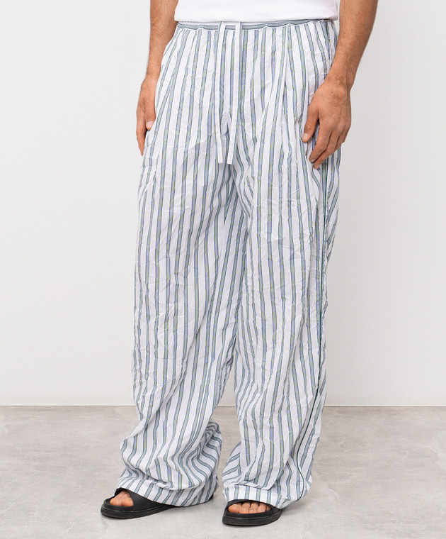 Dolce&Gabbana Білі піжамні штани в смужку GP1N9TFRMD9 зображення 3