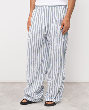 Dolce&Gabbana Білі піжамні штани в смужку GP1N9TFRMD9