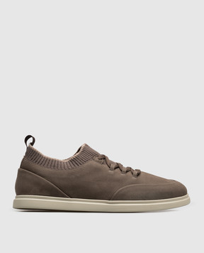 Lanciotti De Verzi Коричневые кроссовки из нубука SNEAKERS