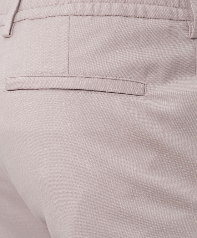 Bertolo Cashmere Серые брюки из шерсти, шелка и льна 3532936 изображение 5