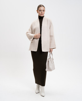 Max Mara Біле пальто Celtico на запах з вовною альпаки CELTICO