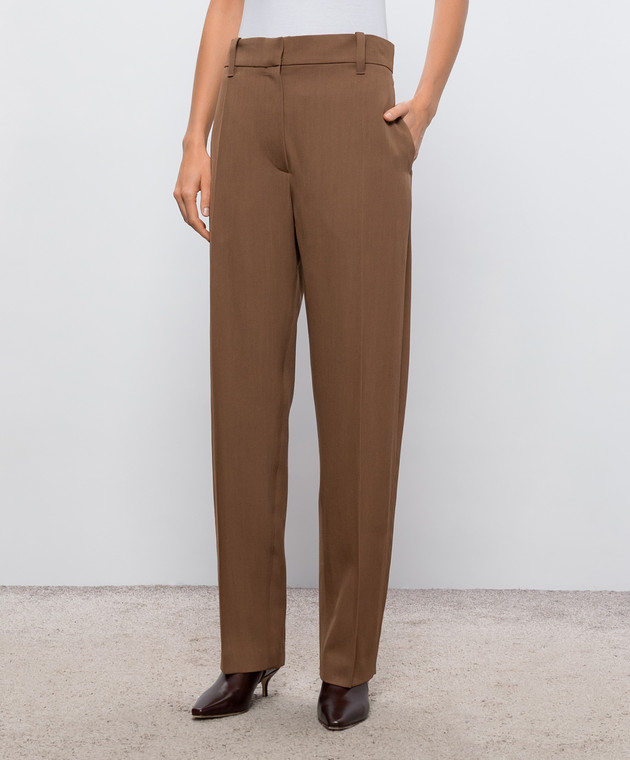 Brunello Cucinelli Коричневі штани з вовною MG548P9277 зображення 3